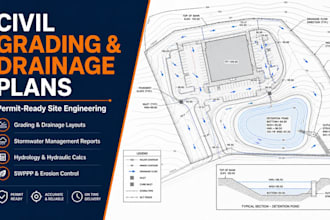 design civil site grading, drainage plan, and stormwater permit report