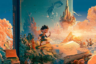 design a professional cartoon book cover