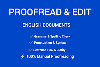 proofread and edit your english documents manually