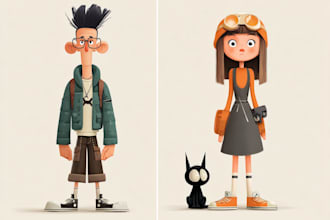 design cute cartoon characters