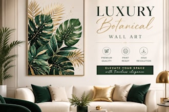 create luxury botanical wall art and printable home decor