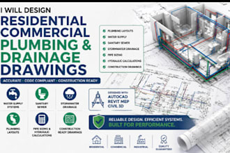 design residential commercial plumbing and drainage drawings