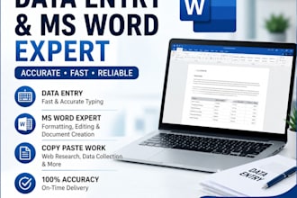 do professional ms word formatting and data entry work