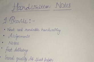 provide handwritten notes  document assignment