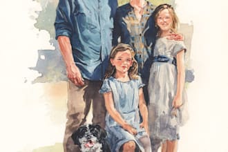 make watercolor family portrait