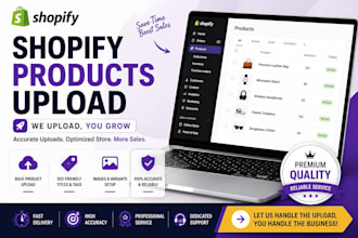 upload shopify products with SEO, image, variants,