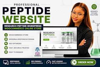 build peptide website research peptide woocommerce online store wordpress fda