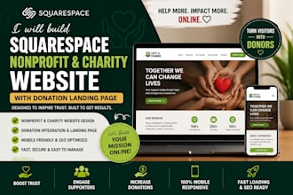 build squarespace website development non profit charity donation landing