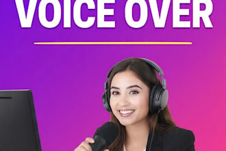 do professional urdu female voice over for youtube videos