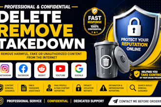 remove delete takedown facebook,instagram,tiktok,google,reddit,youtube by dmca