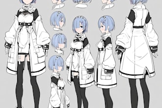 design professional anime character sheet and reference