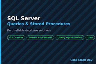 write, fix, and optimize sql server queries and stored procedures