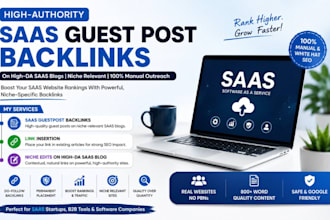 do saas guest post backlinks, link insertion, niche edits on a high da saas blog