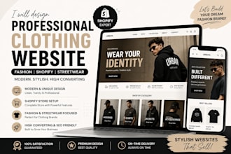 design clothing website fashion website and shopify store streetwear website