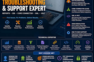 troubleshoot workday eib, ccw, XML, xslt and report issues