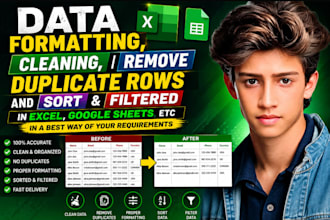 clean messy data and create professional sheets of your data