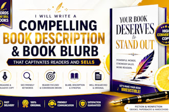 write a compelling amazon KDP book description and book blurb that sells