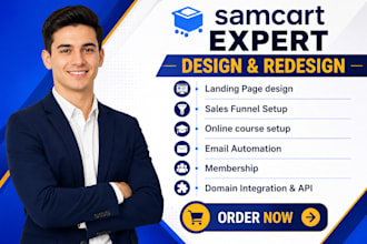 design samcart thrivecart lead generation landing page and opt in funnel