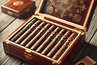 do a premium cigar band, logo, label and cigar box design