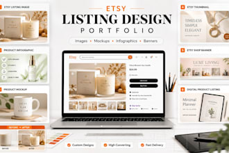 design etsy listing images product mockups thumbnails infographics and banners