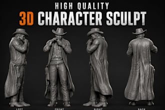 3d character models digital sculpting organic creature male female hard surface