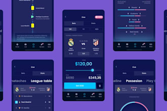 design and develop custom sport bet app, sportsbook app, bet app, sportsbook UI