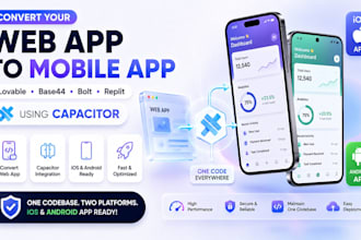 convert lovable base44 bolt or replit app into an ios and android app capacitor