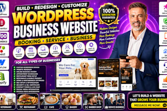 build redesign veterinary restaurant cafe bakery barber wordpress website design