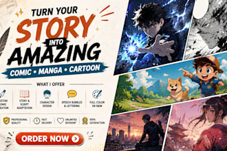 turn your story or script into a stunning comic, manga, or cartoon