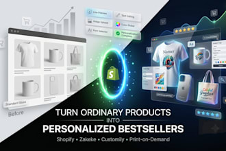 create a shopify product personalization store with zakeke and customily