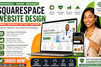 design medical healthcare fastfood hospitality squarespace website