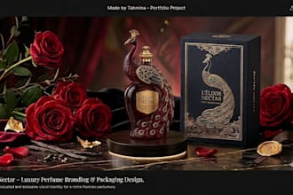 design luxury perfume packaging and 3d bottle branding