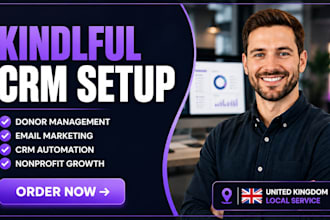 setup kindful nonprofit CRM donor management email marketing setup complete