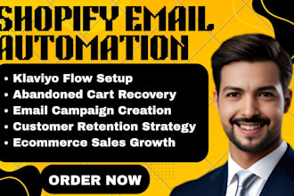 setup shopify ecommerce email marketing campaign klaviyo email flow automation