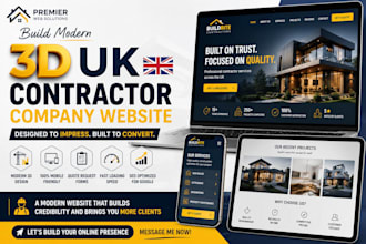 build a modern 3d UK contractor company website that converts