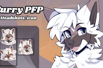 draw furry headshot furry pfp fursona profile picture nsfw furry reference sheet