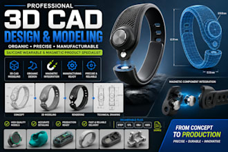 3d cad organic modeling for manufacturable silicone wearable magnetic product