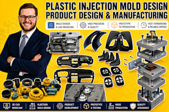 design plastic injection mold tooling engineering drawing production ready cad