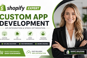 be your shopify expert for custom app development API integration speed tracking