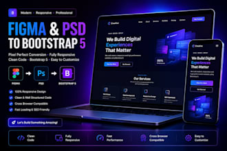 convert figma or PSD design to bootstrap website