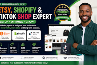 setup etsy shopify products upload seo audit tiktokshop ecommerce online store