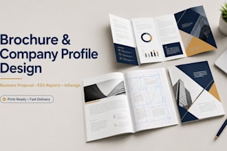 design brochure, company profile, business proposal, and esg report in indesign