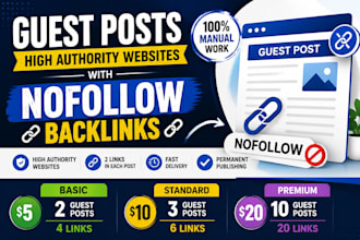 publish 2 high authority nofollow backlinks