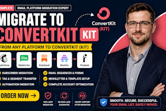 migrate mailchimp mailerlite substack beehiiv flodesk to convertkit kit complete