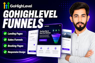 design gohighlevel funnels, landing pages and websites