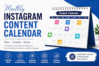 create a monthly instagram content calendar and content plan