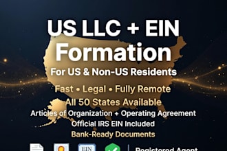 do US llc registration and ein for US and non US resident, USA llc formation