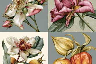 paint watercolor flowers and botanical illustrations