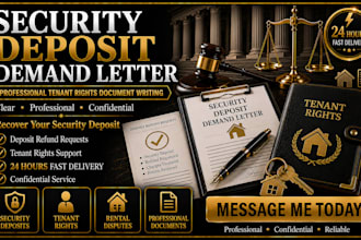 write a professional security deposit demand letter for tenants