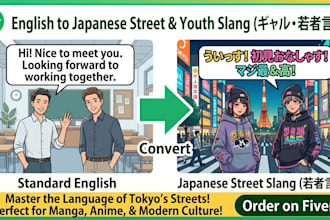 translate your text into authentic tokyo street japanese